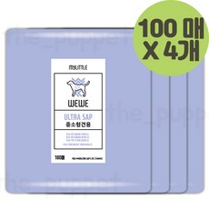 위위배변패드 일반형 3종 소형 중형 대형 강아지패드 배변유도제패드 배변패드, 4개