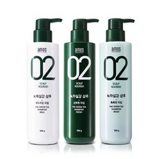 (1+1) 아모스프로페셔널 녹차실감 샴푸 500g 센시티브/리프레시/모이스트 옵션선택가능, 부드러운 타입(센시티브) 2개