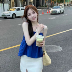 흠뻑쇼옷 티셔츠 끈나시 코디 여자 반팔티 나시 무지