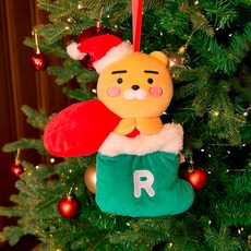 카카오프렌즈 마이 크리스마스 쿠키 양말인형 라이언 트리 선물 인형, 춘식이 (레드양말)