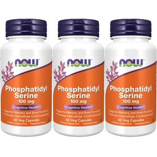 나우푸드 포스파티딜 세린 100mg 베지 캡슐 비건, 60개입, 3개