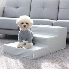 레드퍼피 반려동물 밀런 펫스텝 3단, 라이트그레이