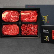 엄마네한우 1++등급 한우 불꽃 선물세트 (1.2kg) 구정선물세트 구성 (구이용 소고기 불고기 꽃등심), 1개