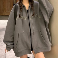 포근 레터링 컬러풀 임산부 루즈핏 후드집업