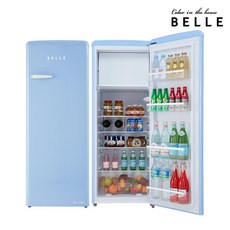 BELLE 레트로 글라스 일반형냉장고 방문설치, 스카이블루, RS24ASB