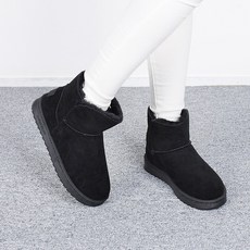 둥근코 스웨이드 숏어그부츠 여성 겨울부츠 털신발 퍼트리밍 방한부츠