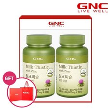 GNC 건강식품 비타민 비타민C [GNC] 밀크씨슬 위드 아연 2개 세트, 상세 설명 참조, 단일옵션