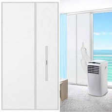 이동식에어컨 창문 칸막이 창문형에어컨 가림막 에어컨 바람막이 이동식에어컨자바라 모바일 배플 창 씰링 부드러운 천 홈 스크린 휴대용 슬라이딩 도어 내구성 지퍼 프레임 옥스포드 패브