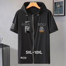 쥬엔리치 5XL~10XL 남자 빅사이즈 반팔 티셔츠 실크 후드 집업 캐쥬얼 남성 루즈핏 데일리 여름 티