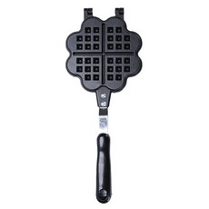 4w1h 샌드위치메이커 솔로 쿠커 논스틱 발열 도시락 양면 팬 붙지 않는 접이식 그릴 프라이팬 빵 토스트 와플 아침 식사 기계 팬케이크 메이커, 검은색