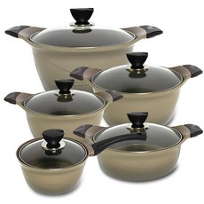 퀸센스 델라 세라믹냄비 5종세트, 혼합색상, 편수 18cm + 양수 20cm + 24cm + 전골 24cm + 곰솥 28cm