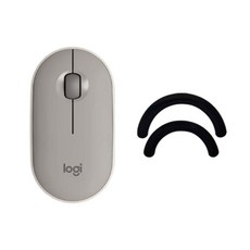 로지텍 PEBBLE M350 무소음 무선 마우스 + 마우스피트, 샌드+마우스피트