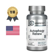라이프익스텐션 지로프로텍트 오토파지 Renew 식물성 캡슐 30정 루테올린 파이퍼롱구민 함유 1개 미국직배송