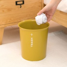창신 트래쉬 오픈 휴지통 5L /사무실 거실 침실 화장실 쓰레기통, 머스타드 1개