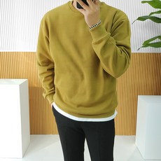 로니제이 남녀공용 오버핏 데일리 면 코튼 무지 맨투맨