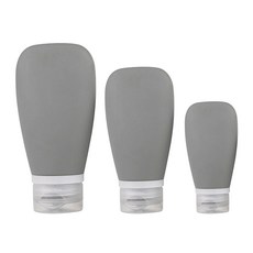 미카엘그라운드 여행 실리콘 튜브 용기 30ml + 60ml + 90ml 세트, 1세트, 라이트그레이