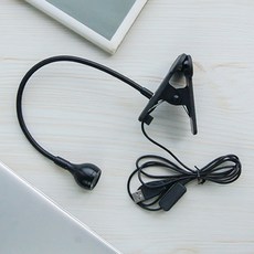 휴대용 클립 LED USB 램프, 블랙