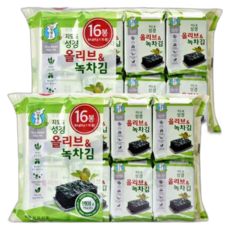 지도표 성경 올리브 녹차김 4g x 32봉 (16봉 x 2팩)