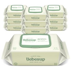 베베숲 저자극 제로 물티슈 캡형, 80매, 20팩