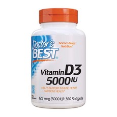 Doctors Best 비타민 D3 5000 IU 360정, 1병