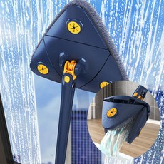 ANKRIC 360도 회전 다용도 밀대걸레 극세사 삼각걸레 세트 + 패드 4개, 화이트