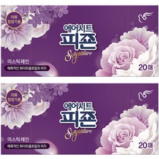 피죤 에어시트 리치퍼퓸 시트형 섬유유연제 미스틱 레인 본품 20p, 2개, 20매