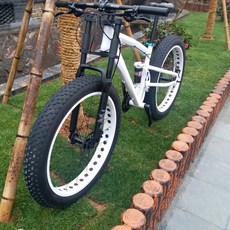 산악자전거 mtb자전거 Kalosse-성 팻 자전거 풀 서스펜션 스틸 프레임 스노우 유압 브레이크, 13 육군 녹색_01 26X17_01 24