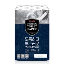 홈플러스 시그니처 도톰하고 부드러운 프리미엄 화장지 33M 30롤 1개