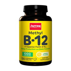 122058 Jarrow Formulas 메틸 B12 레몬 1 000mcg 츄어블 사탕 정제 100정, 1개