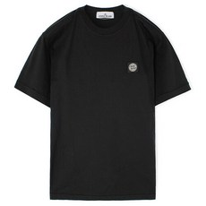 스톤 아일랜드 [명품]23SS 가슴패치 라운드 반팔티 블랙 101524113 A002923SS