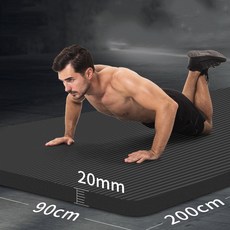 JINGHENG 두꺼운요가매트 푹신한 넓은 남자운동매트 층간소음방지요가매트, 그린 [200x61cm] 두께 10mm