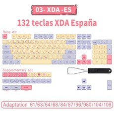 맥기계식키보드 맥OS 호환 140 키 PBT 캡 XDA 프로필 스페인어 러시아어 일본어 맞춤형 체리 MX 스위치 기, 한개옵션2, 17 03- XDA - ES, 02 Packed in box
