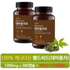 웰빙곳간 햄프씨드 코어 대마종자유 1000mg 180캡슐, 2개