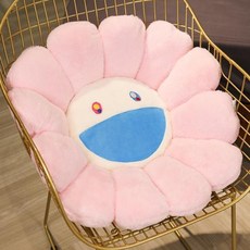 다이소인형 스마일꽃인형 치이카와 못난이 쿠리만쥬 40/60cm Kawaii 미소 얼굴 해바라기 플러시 태양 꽃 베개 쿠션 매트 홈 침실 자동차 장식 인형 소녀 선물, 02. 60cm, 06. F