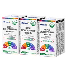 메타믹스 멀티비타민 앤 미네랄 원데이 23 58.8g, 60정, 3개