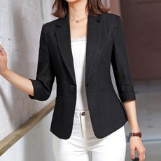 슬림핏 7부 여성 자켓 캐주얼 린넨 여자 봄 여름
