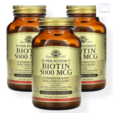 솔가 비오틴 5000mcg 100정 3통 베지 캡슐 Solgar, 10000mcg, 120정 3통 세트