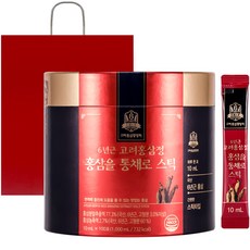 고려홍삼중앙회 6년근 고려홍삼정 홍삼을 통채로 스틱 +쇼핑백, 100개, 10ml