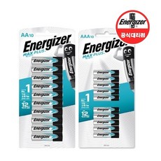 에너자이저 맥스플러스 알카라인 건전지 AA 10개입 + AAA 10개입, 선택1)맥스플러스 AA10입+AAA10입(20알)