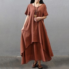 아뚜 여성용 루즈핏 린넨 원피스