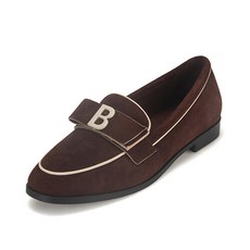 바바라(슈즈) 바바라 양가죽 세무 배색 B장식 리본 로퍼 BBF552BR