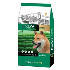 [우성] 진도 플러스 녹차 10kg 강아지사료, 단품