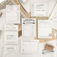 빈티지 영수증 체크리스트 떡메 다꾸 페이퍼 떡메모지, F (ME-817)