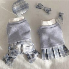 코코스튜디오 고양이 강아지옷 그레이 신 스쿨룩, 그레이 신스쿨룩/그레이(치마)