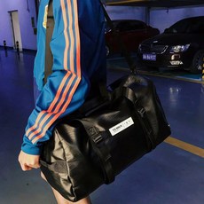 레더 스포츠 더플백 Y3, 블랙
