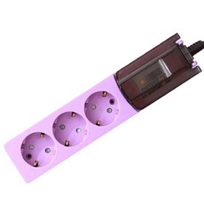 LS전선 감온변색 누전차단 고용량 컬러 멀티탭 3구 퍼플 다크그레이, 1.5m, 1개