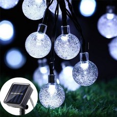스마트 가로등 LED 태양광 벚꽃 조명 스트링 라이트 방수 패어리 가든 장식 야외 거리 화환 크리스마스, B-Bubble White_12M 100LEDS