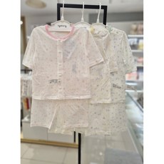 아가방[동아쇼핑점] 23년S/S 통풍 잘되는얇은 무형광 신생아 남아여아 공용/ 여름내의 7부내의 실내복/얇고 부드러운 30수쟈가드 실켓내의 귀여운 토끼친구 벤트7부내의