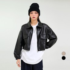 어썸어라운드 여성용 투웨이 레더 자켓
