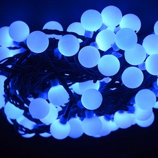 LED 앵두 메모리형 검정선 줄전구 100구, 파랑색
